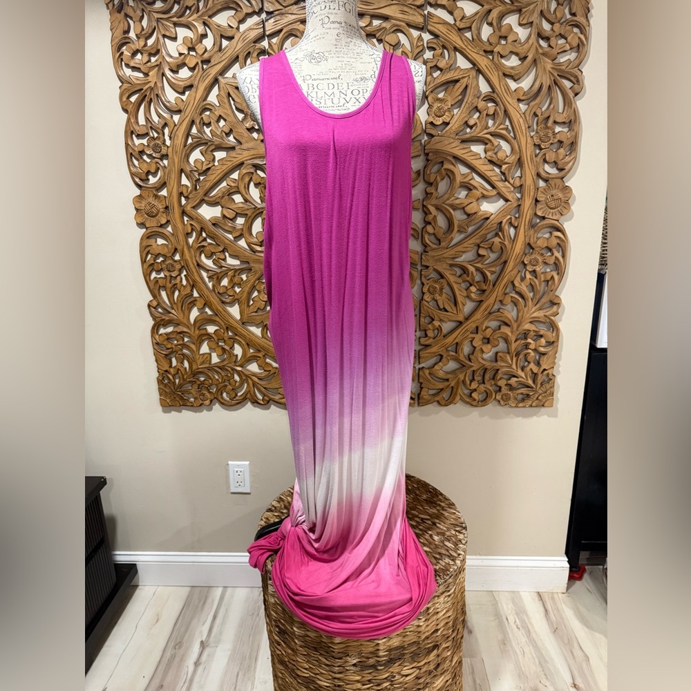 Dakini Pink and White Ombre Maxi Dress